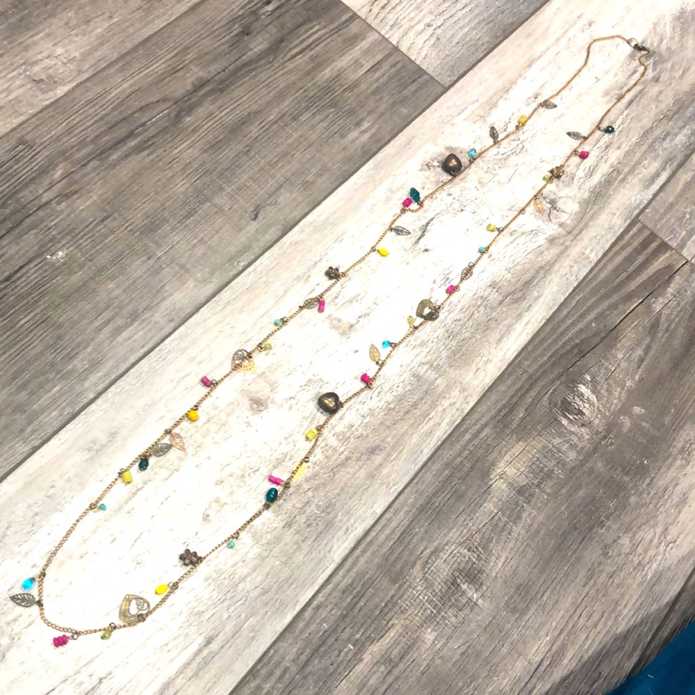 Long vintage gold necklace